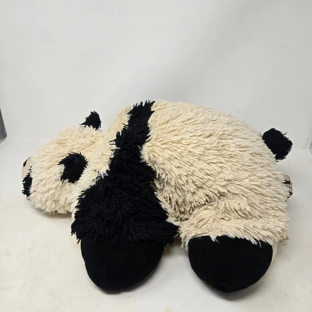 Pillow Pets Panda Bear Plush Stuffed Animal Folding Pillow Black White 18 inch